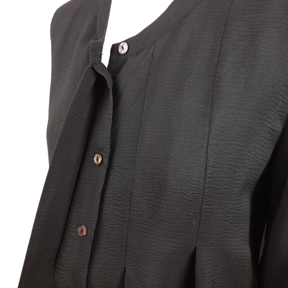 Elemente Clemente Black 100% Silk Shirt. Size 1 UK Size 8. - Picture 5 of 11